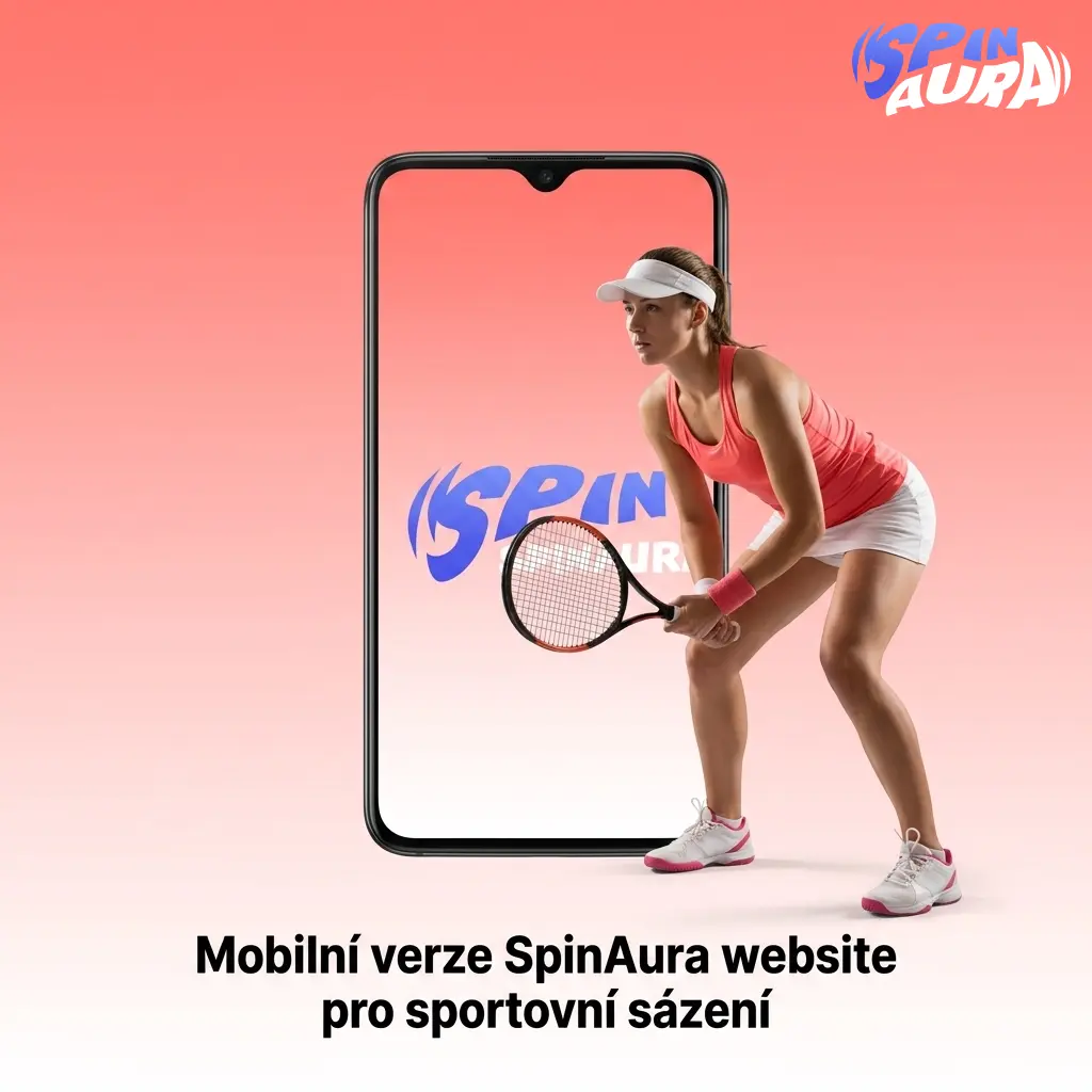 Mobilní web SpinAura pro sportovní sázení s tiketem, pokladnou, bonusem a casino sekcí v prohlížeči