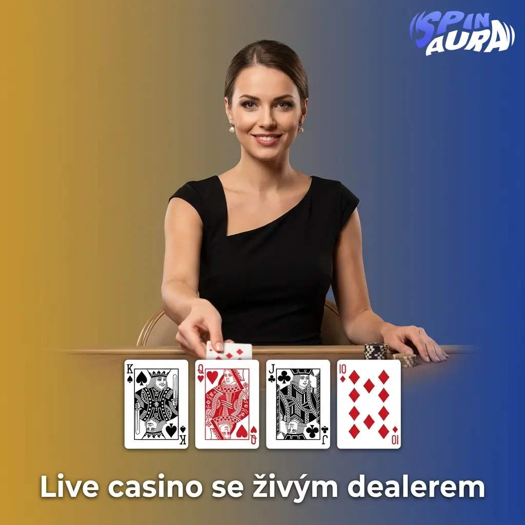 Live casino se živým dealerem, ruletou, blackjackem a baccaratem přes video přenos ze studia