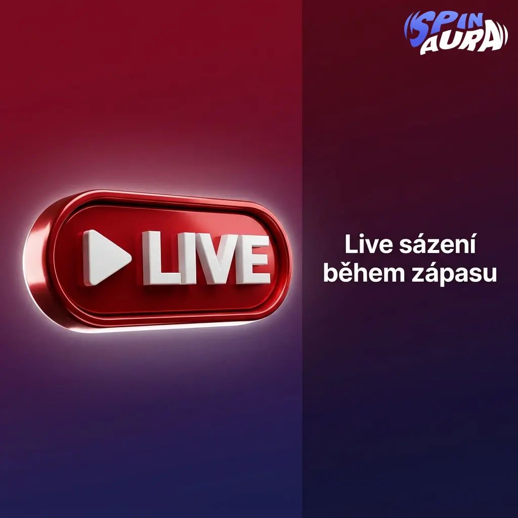 Live sázení na SpinAura během zápasu s měnícími se kurzy pro fotbal, hokej, tenis a esporty