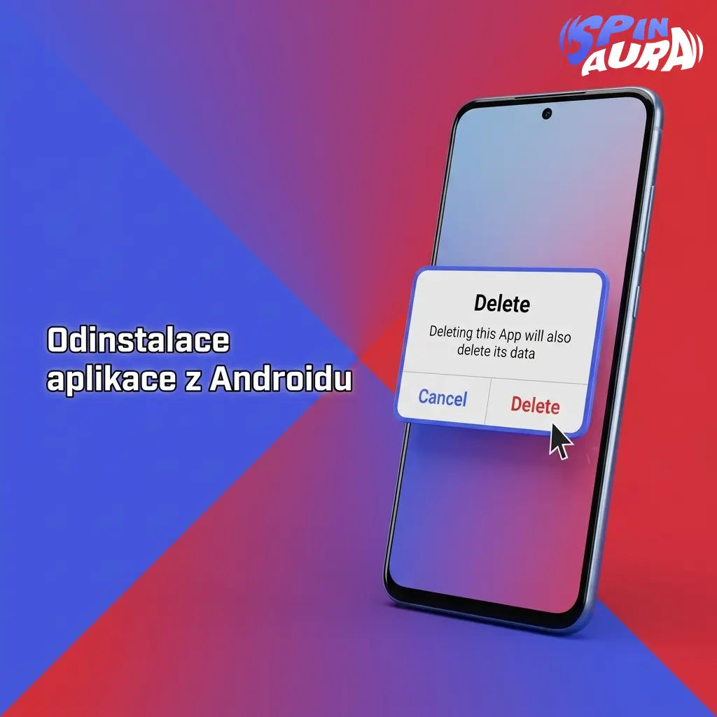 Odinstalace aplikace SpinAura z Androidu přes ikonu aplikace nebo nastavení telefonu