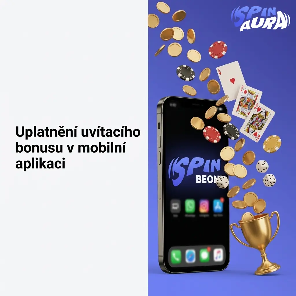 Uplatnění uvítacího bonusu v mobilní aplikaci s vkladem, kódem AURA a volnými zatočeními