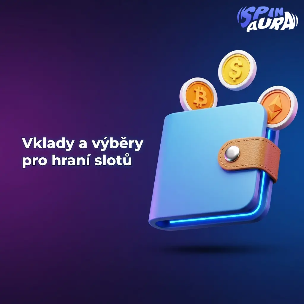 Pokladna pro vklady a výběry u slotů s kartami, převodem, e-peněženkami a kryptoměnami