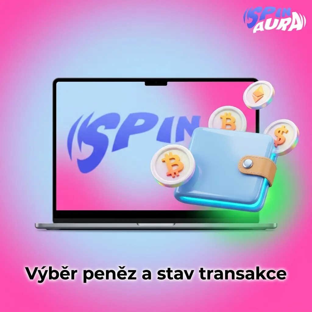 Pokladna pro výběr peněz v CZK, ověření účtu a sledování stavu transakce